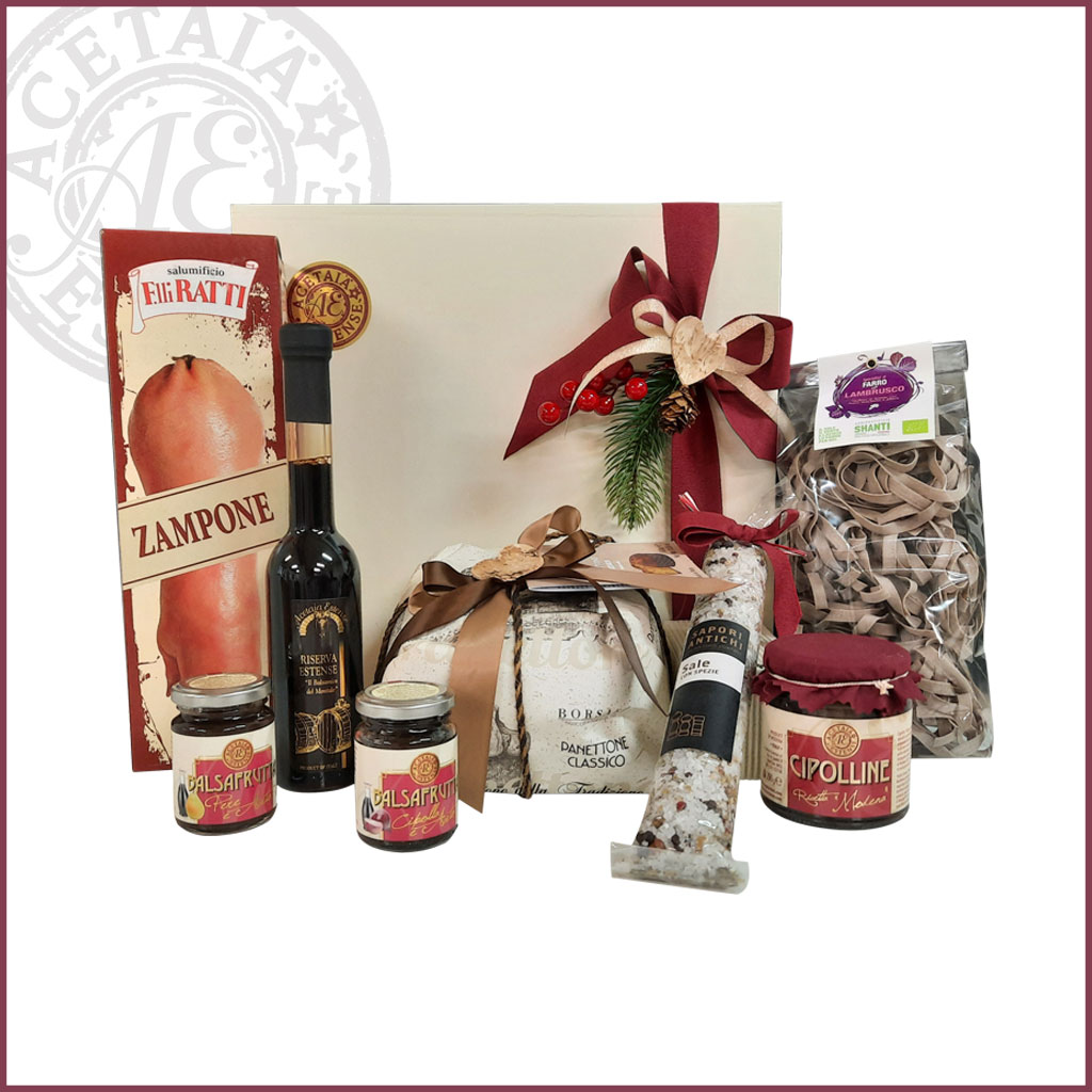 holy-christmas-gift-box-with-zampone-balsamic-vinegar-of-Modena-IGP-and-typical-products-of-Modena
